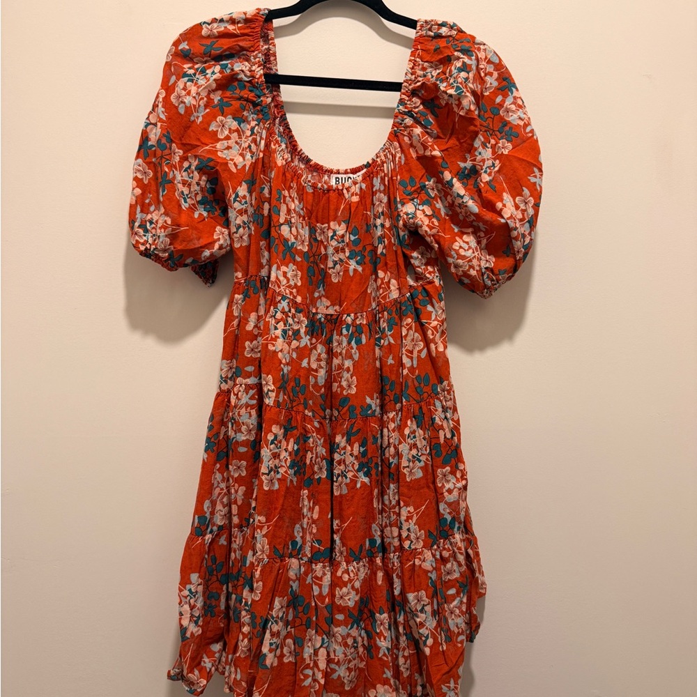 BUCKETLIST Orange Floral Dress